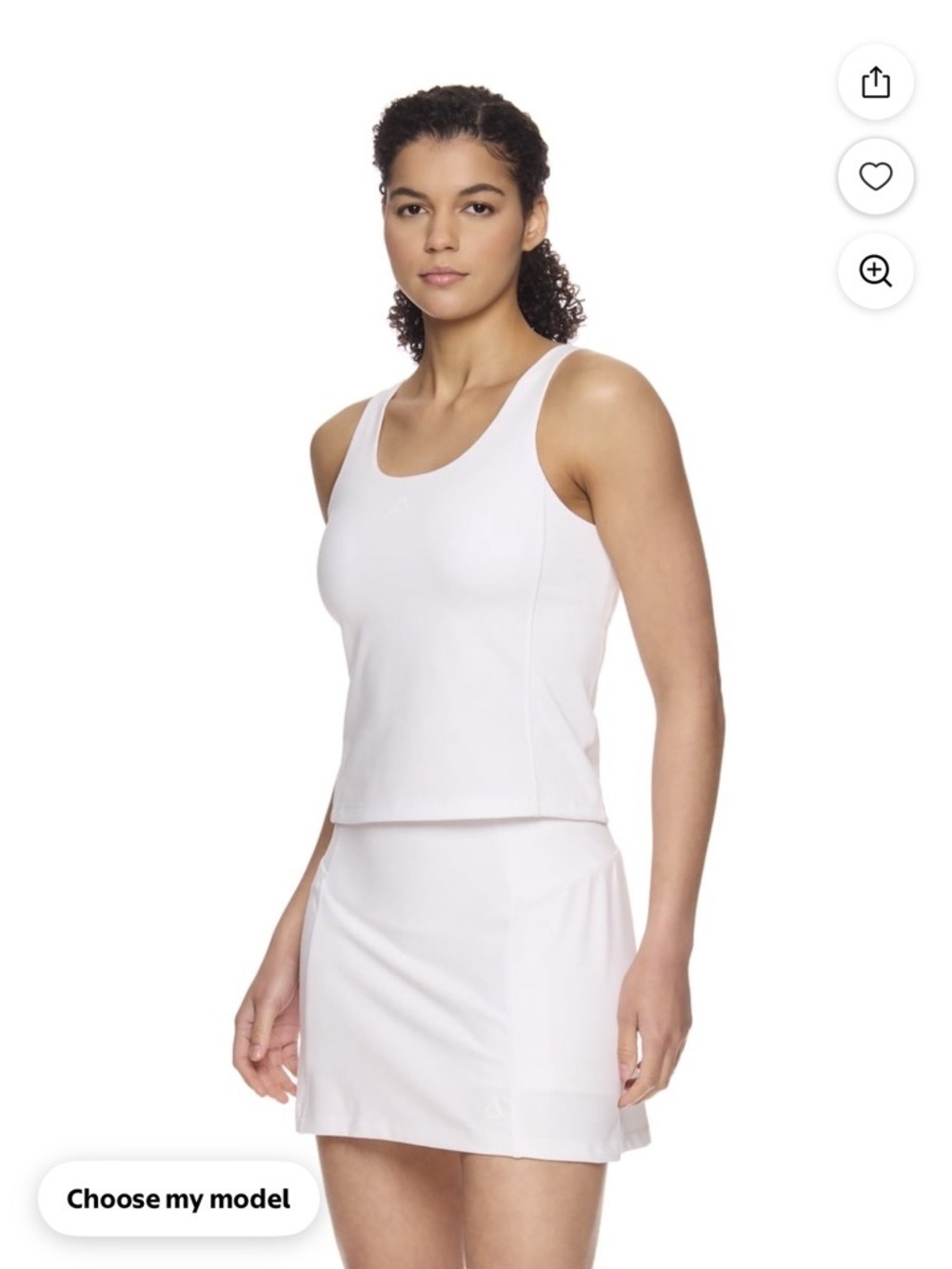 Reebok Women's XL White Built-In Bra Tank Top Activewear